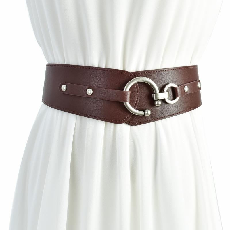 Korean version of fashion wide waist seal women, new versatile women's elastic belt elastic, European and American diagonal wide belt women