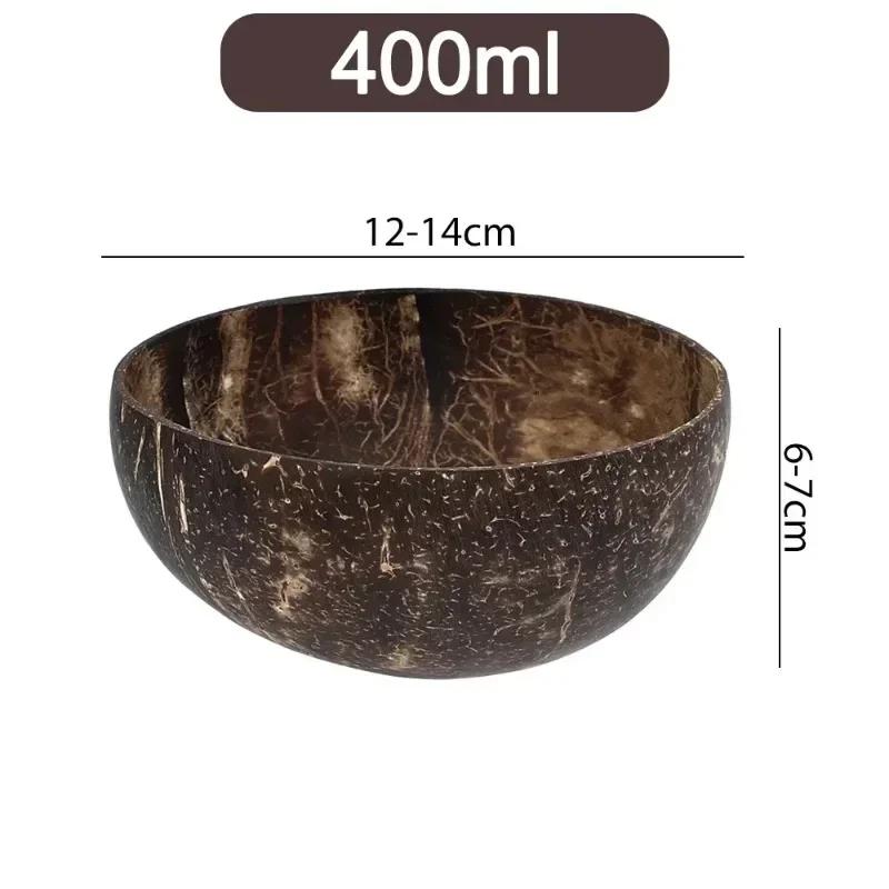 Natural Coconut Bowls Sets Reusable Coconut Bowls And Wooden Spoon For Dessert Yogurt Fruit Salad Smoothie Kitchen Tableware
