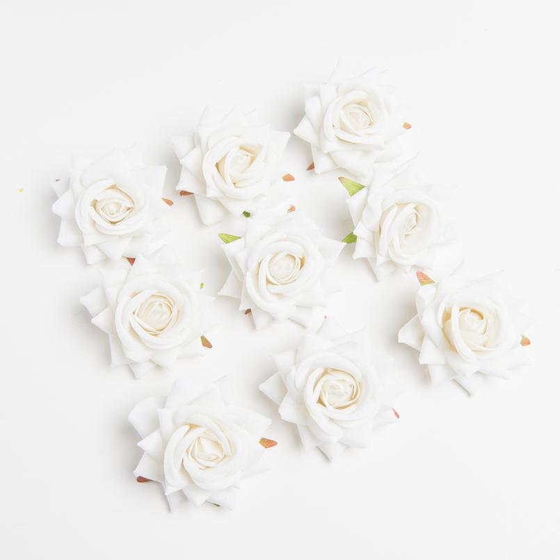 10 Pieces High Quality Flannel Roses Head Wedding Scrapbooking Home Decoration Bridal Accessories Clearance Artificial Flowers
