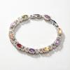 Popular Summer Colorful Bracelets for Foreign Trade Women's Simple and Versatile Elegant Non-fading Crystal Zircon Jewelry