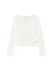 GLOWNY Honey Eyelet Button Long Sleeve (White)
