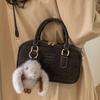 Bag Women's Handheld Winter New Simple Small Square Bag Bowling One Shoulder Retro Fashion Messenger Bag