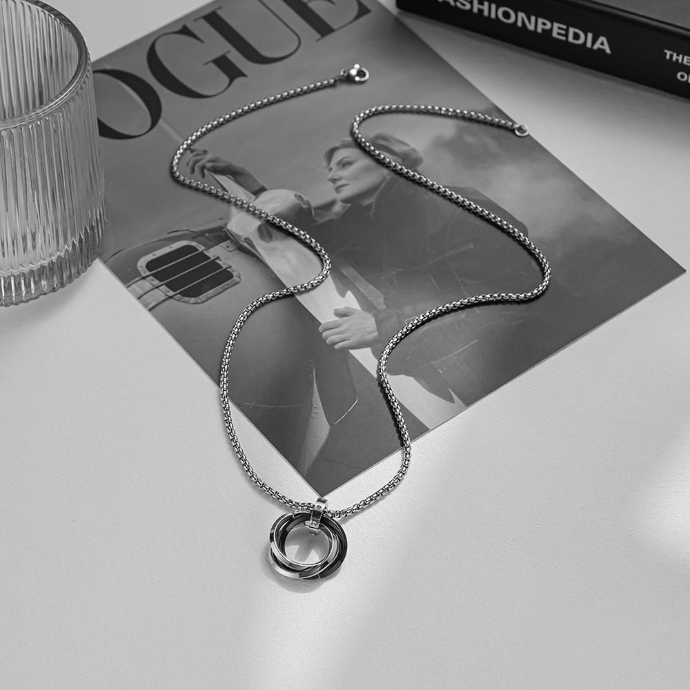Modern Titanium Steel Geometric Pendant Chain For Casual Fashion Accessories