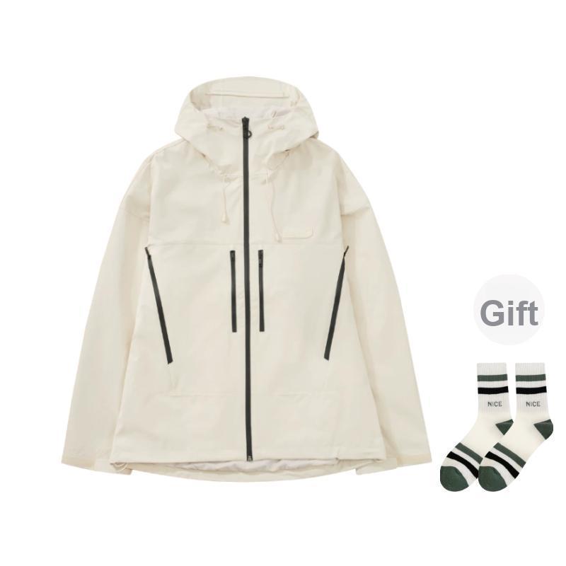 Li Ning Solid Color Zipper Hooded Comfortable Breathable Loose Windbreaker Men Outerwear Oatmeal-Gray AEMU009-3