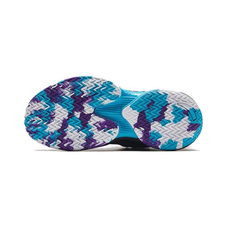 Anta Antiskid Wear-Resistant Mid-Top Kids Running Shoes Kids sneaker Black Purple Green 312339957-1