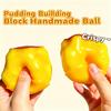 Molde de Pudín de Caramelo Crujiente Bola Antiestrés Moldeable, Juguete Crujiente para Apretar Relleno de Bloques, Juguete Sensorial ASMR Fidget para Todas las Edades