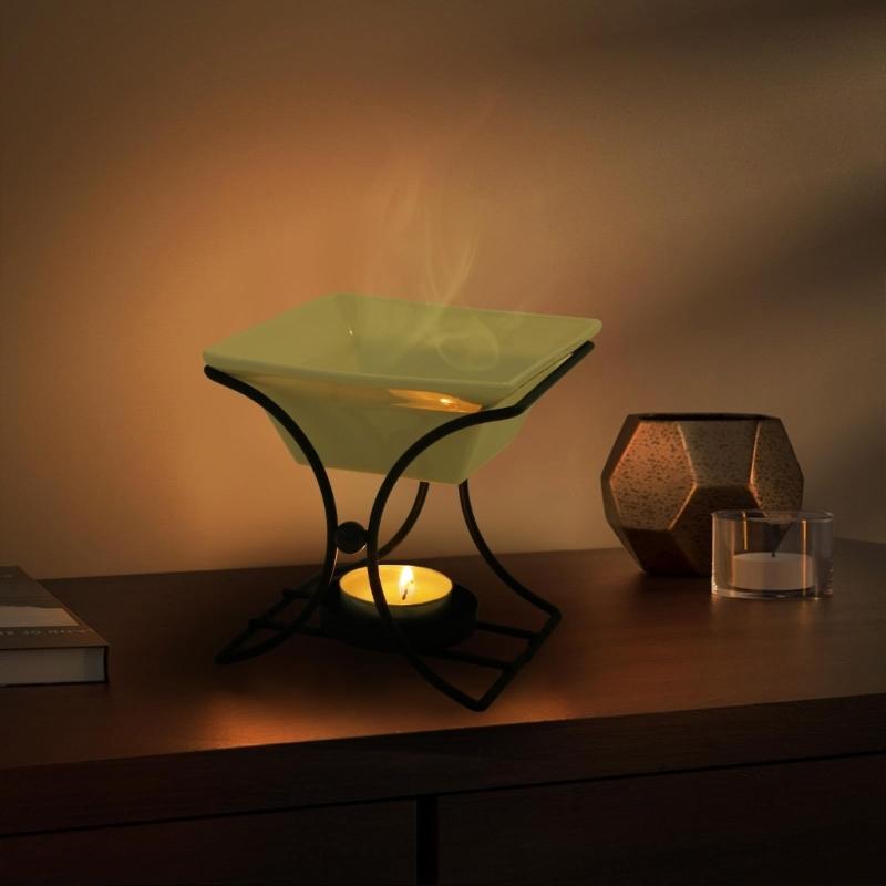 Unique X Shape Ceramic Oil Burners Oil Diffuser Candle Holder for Enhancing Home Ambiances Contemporary Homes Decors