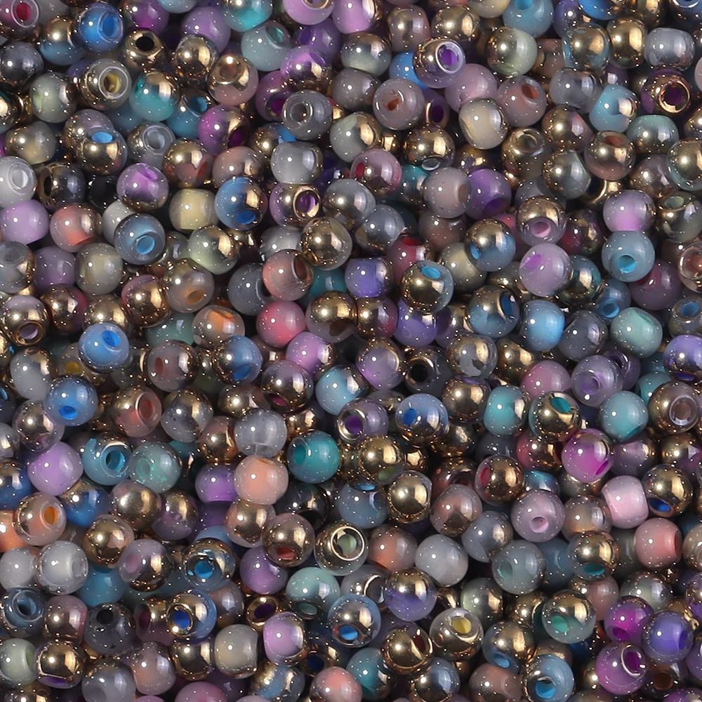 

30g/bag 4mm Half Gold Half Jade Glass Rice Beads Round Loose Beads For Jewelry Making DIY Handmade Bracelet Necklace Accessories 4mm approx 400pcs