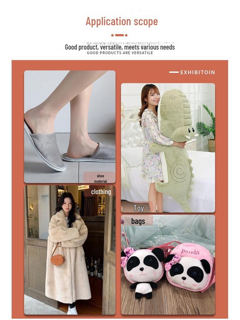 Crystal Velvet Fabric: 3mm-5mm Pile Height, Plush Lining for Luggage, Shoes, Toys, and More, Super Soft