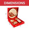 Pure Brass Dinner Set , 7 Pieces Set - 1 Plate, 1 Glass, 1 Spoon, 1 Fork, 1 Small Plate & 2 Bowls with Red Velvet Box | Wedding Gifts