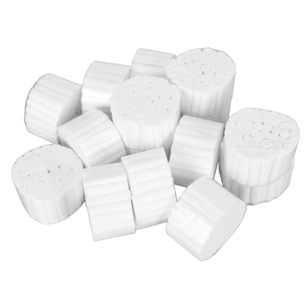 1000 pièces de rouleaux de coton dentaire Taille appropriée Très absorbants Forme Garde-saignements de nez avec pinces pour la famille Hôpital Nez