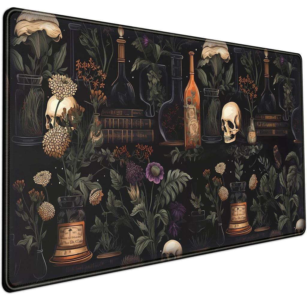 Vintage Orange Floral Gaming Mouse Pad Retro Bush Flower Leaf Print Smooth Edge Non Slip Mat For Gamers Office Home Wireless