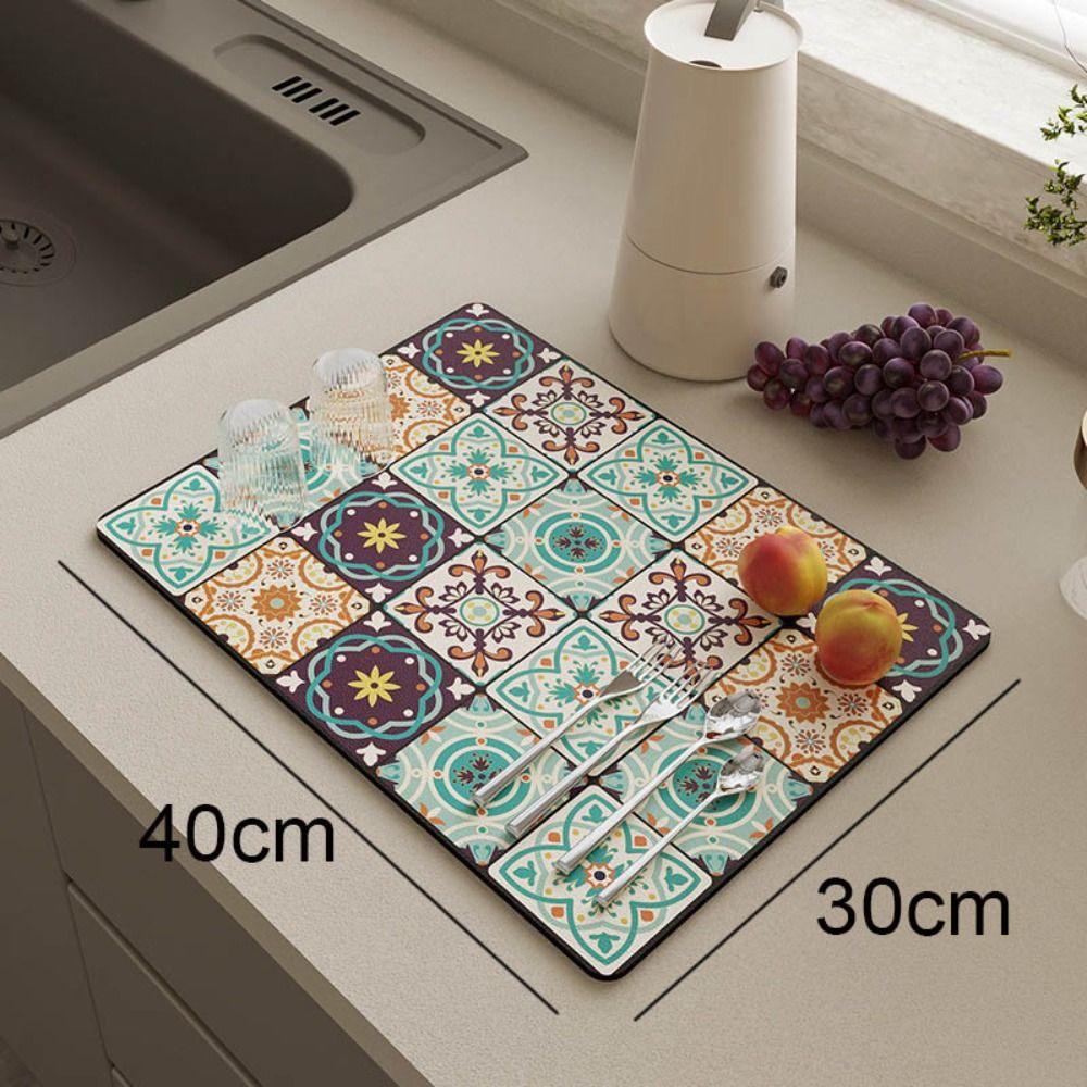 Absorbent Desk Drain Pad Heat Resistant Counter Top Mats New Kitchen Placemat  Kitchen