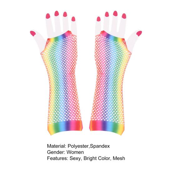 1 Pair Wedding Gloves Lightweight Hollow Out One Size Half Finger Mesh Gloves for Festival