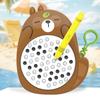 Cross-Border Magnetic Drawing Board Keychain: Fun and Educational Cartoon Animal Toy with Steel Ball Design