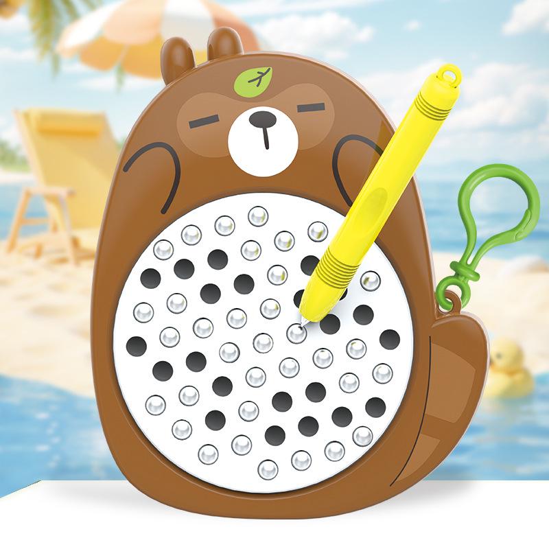 Cross-Border Magnetic Drawing Board Keychain: Fun and Educational Cartoon Animal Toy with Steel Ball Design
