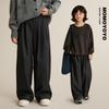 Girls' Striped Loose Straight-Leg Casual Trousers