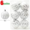 24/6PCS Christmas Balls Electroplating Color Painting Xmas Round Ball Xmas Tree Hanging Pendants Ornaments New Year Party Decor
