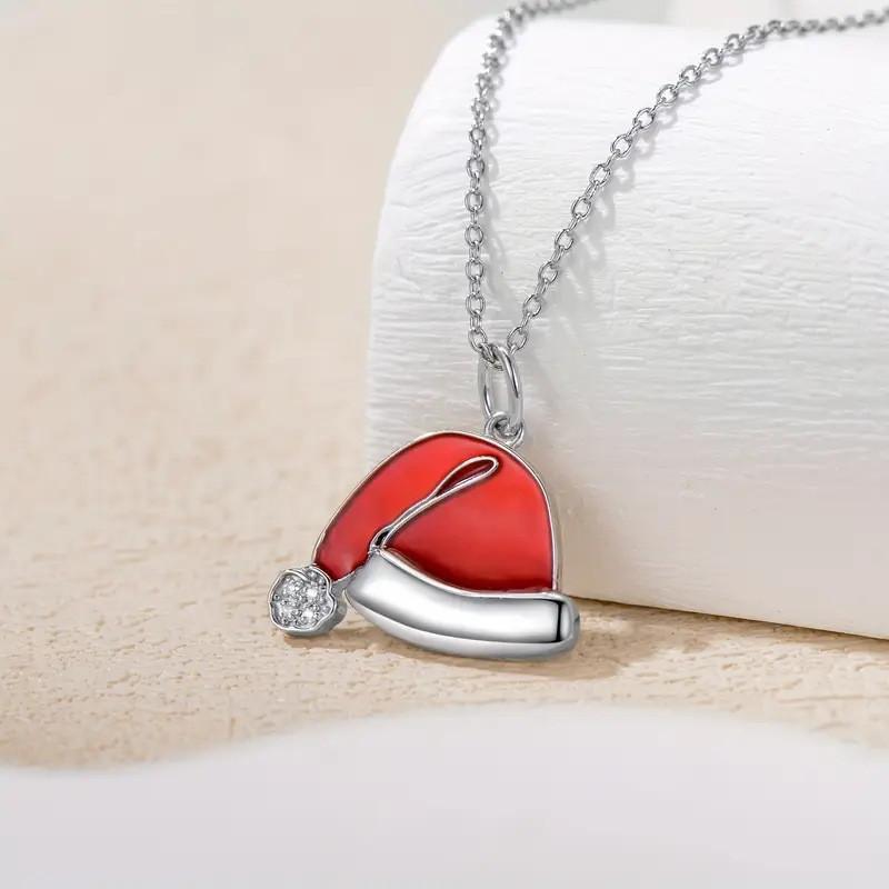 Hat Necklace Christmas With Rhinestones For Festive Occasions Jewelry Gift