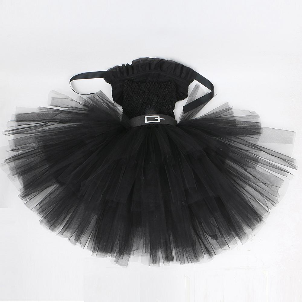 3 Layers Black Wed Costumes for Girls Halloween Party Role Play Outfit School Girl Layered Princess Dresses with Lace Collar