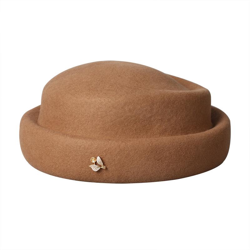 Autumn and winter new wool beret women's fashion versatile temperament elegant painter hat personalized simple small bud hat