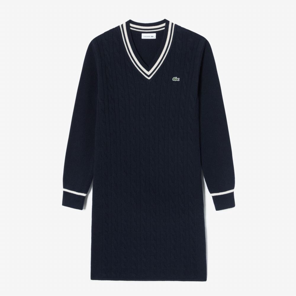 

LACOSTE Женское платье-свитер с V-образным вырезом EF183E 53N HDE