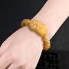 Natural Xinjiang Golden Silk Jade Pixiu Bracelet - Gobi Yellow Jade Protector