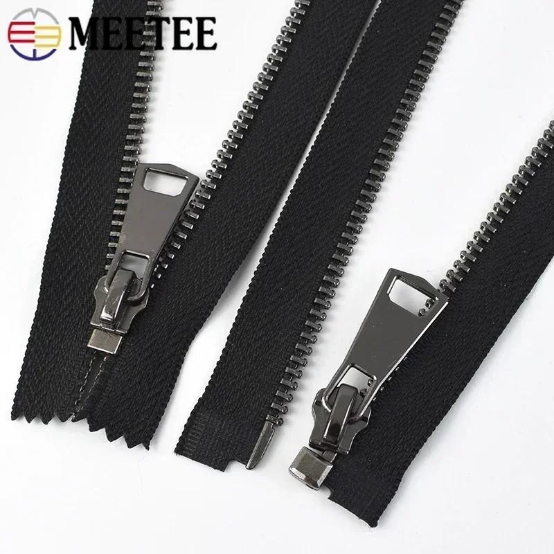 Meetee 5# Schwarze Metallreißverschlüsse 15-150cm Geschlossenes/Offenes Ende Reißverschluss Mäntel Taschen Auto-Lock Verschluss Reißverschlüsse Reparatur Kleidungsstück Nähzubehör
