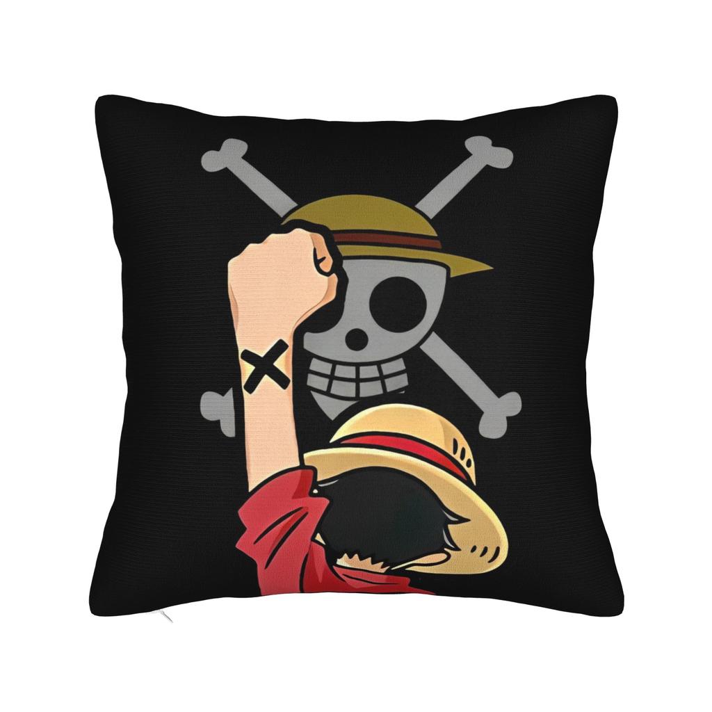 Luffy Anime Cool Luffy Square Pillow Cases Retro Anime Manga Cushion Covers Customized Zipper Decor Pillowcase for Sofa Xcm