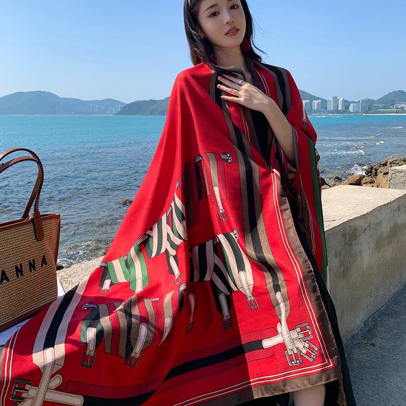 180*90cm Écharpes de Voyage Plage Crème Solaire pour Femmes Bikini Grand Paréo Écharpe Wrap Maillot de Bain Brésilien Cache-Maillots Châles