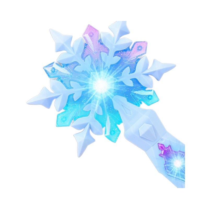 1Set Snowflake Light Sound Sticks Kid Cosplay Props Princess Wand Toy Fairy Girls Glowing Wands Christmas Halloween Children Toy