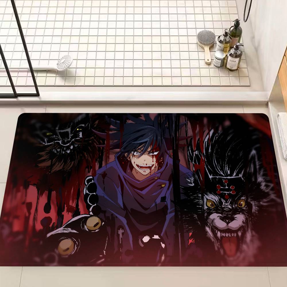 Anime Fushiguro Megumi Jujutsu Kaisen Door Mat Washable Non-Slip Living Room Sofa Chairs Area Mat Kitchen Doormat Area Rug