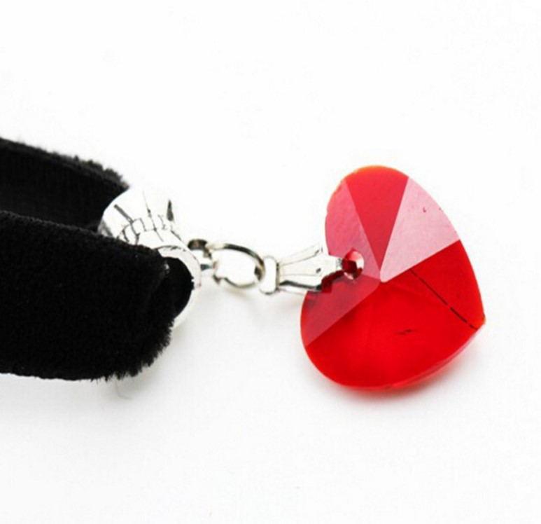1X Gothic Velvet Heart  Choker Handmade Necklace Pendant Retro 80 90S