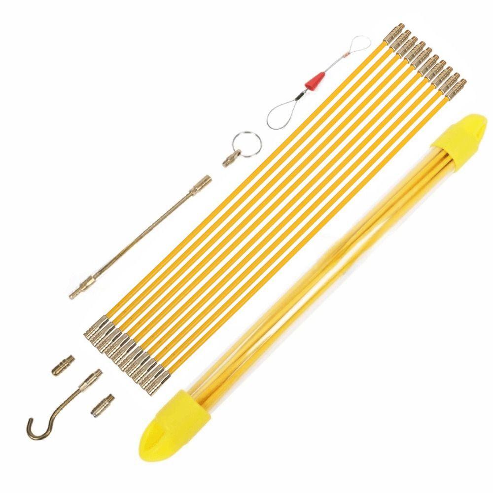 10PCS 4mm Running Wire Fiberglass Fish Tape Professional Tool Pull & Push Kit  Wire Running
