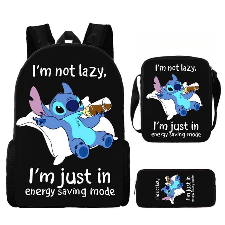 Stitch Backpack Cartoon Set With Lightweight Breathable For Students Elementary