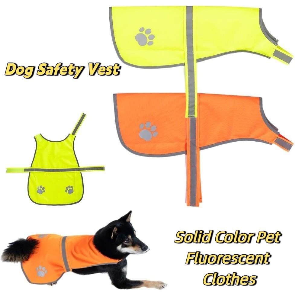 Reflective Dog Safety Vest Breathable Bright Orange Puppy Visibility Jacket Yellow Adjustable Pet Fluorescent Clothes Running