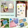 Acrylic Refrigerator Magnet Kits 5/6/8/10/15/20/24 Sets DIY Fridge Kit, Square Decoration with Adhesive Backing, Clear Picture Photo Holder Making Kit