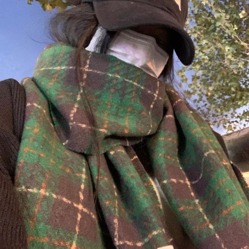 Autumn and winter atmosphere imitation cashmere scarf women's warm retro student long shawl cold scarf men