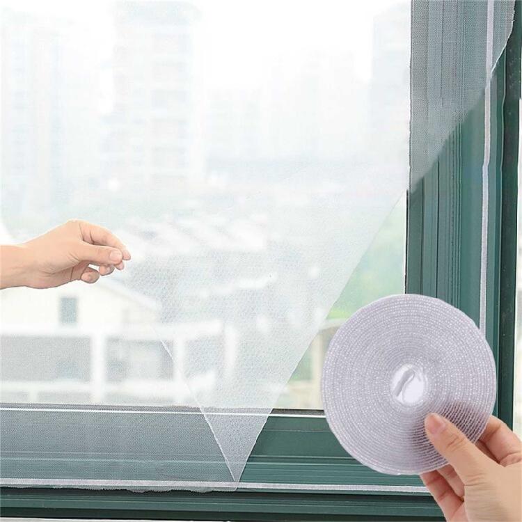 Pack of 2pcs Anti Fly Window Screen Net DIY Self-adhesive Fly Window Net