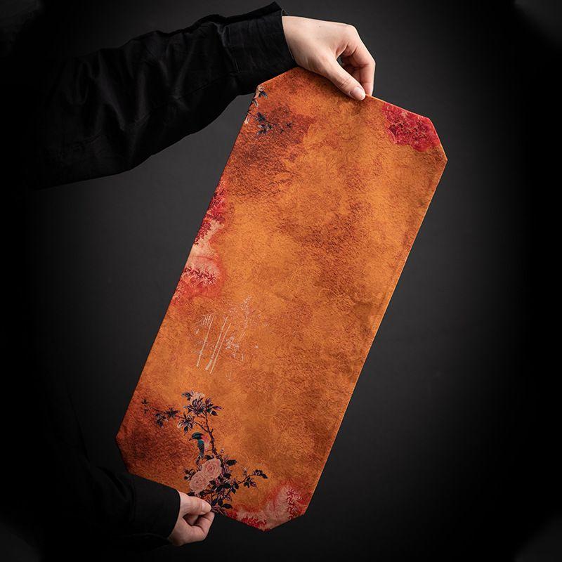 

Тансонъи Ручная Вышивка Водонепроницаемая Чайная Подставка Парчовое Ткачество Ретро Художественная Ткань Дзен Чайная Салфетка Изолированная Дорожка на Стол Yellow-full branches and flowers 50*23cm 35*17cm