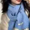 New autumn and winter solid color wool blended scarf women's Korean atmosphere knitted versatile candy color scarf men's wholesale
