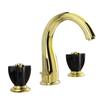 Luxury New Basin Faucets Brass Gold Bathroom Faucet Crystal Handle Sink Faucets 3 Hole Hot And Cold Sink Faucet Water Tap