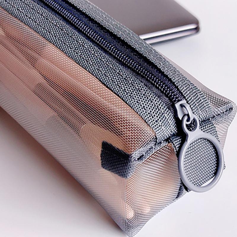 Makeup Pouch Lipstick Makeup Brush Storage Bags Student Transparent Mesh Pencil Case Ins Travel Cosmetic Organizer For Women