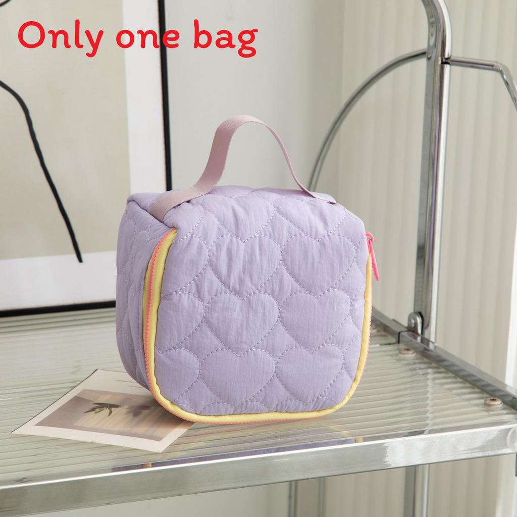 Stylish Heartshaped Cosmetic Organizer With Zipper Closure For Home Or Travel Use