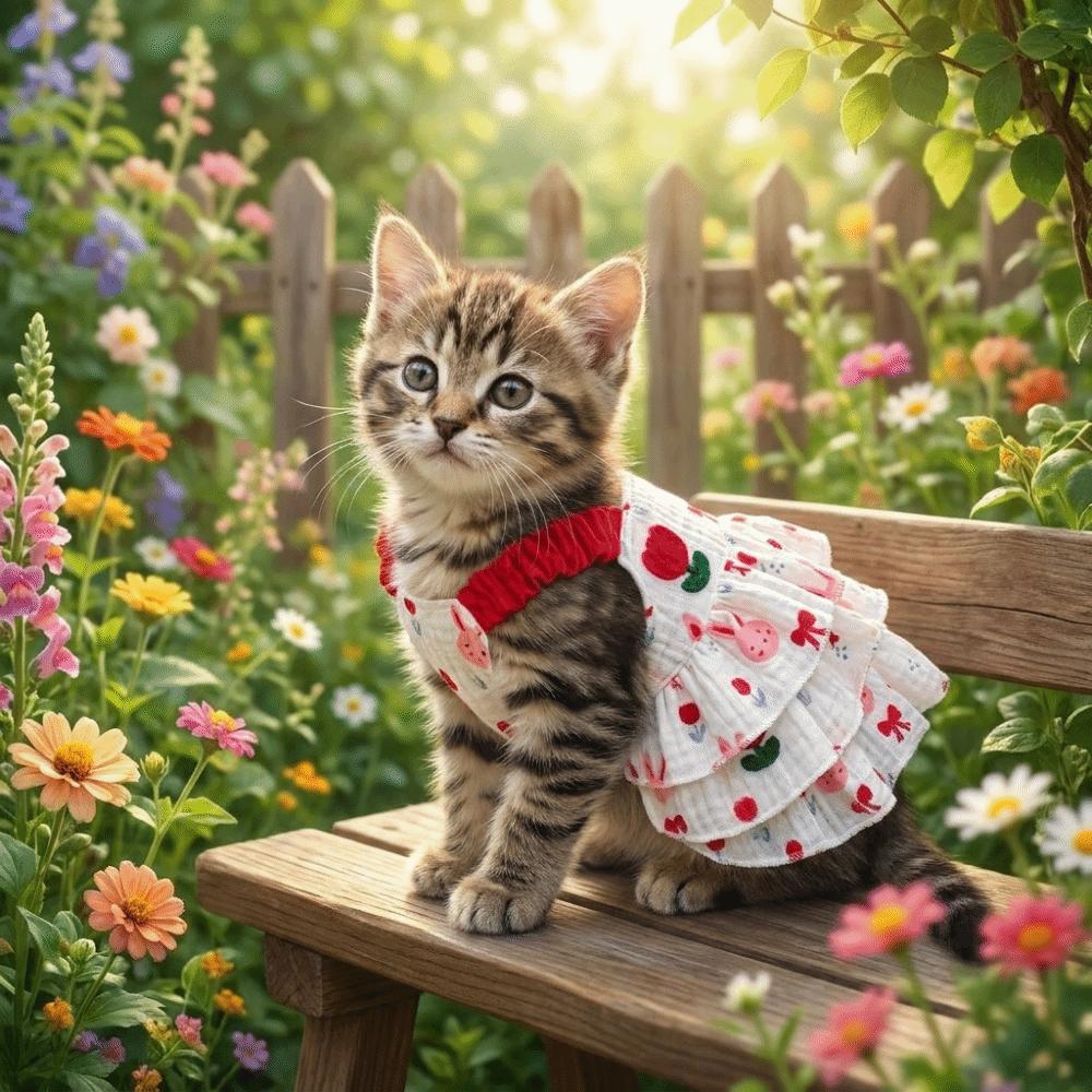 Thin Breathable Dog Cake Skirt Cotton Lightweight Dog Suspenders Dress Cartoon Comfortable Puppy Princess Skirt Daily Walk