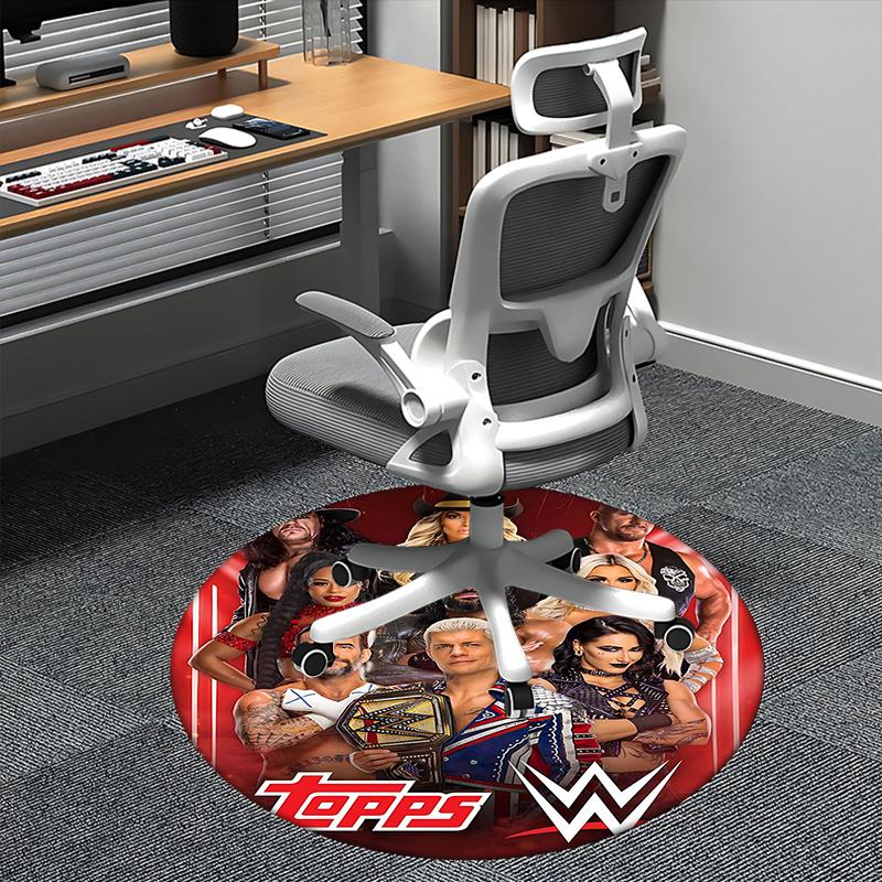 

WWE Chair mat Round Rug-Office carpet, Machine Washable, Non-slip, Suitable for Living Rooms, Bedrooms 80cm