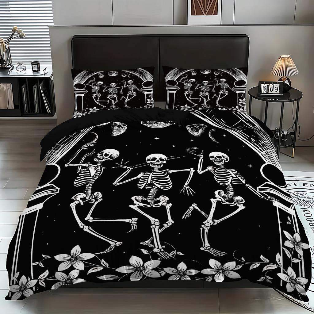 Quilt Cover Three-Piece Sun And Moon 3D Digital Printing Bed Kit Grinding Quilt Cover Pillowcase