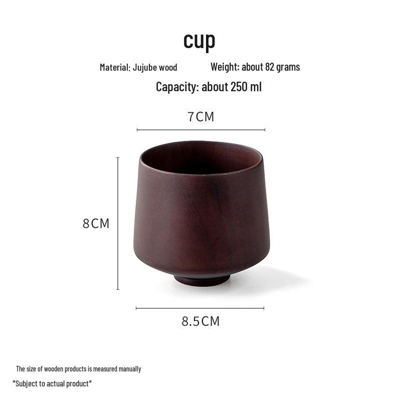 Japanese High-Temperature Resistant Jujube Wood Tea Mug