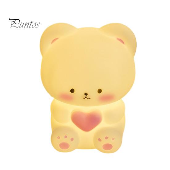 

Ночной светильник с изображением мультяшного медведя, мягкий, без мерцания, на батарейках, мягкий силиконовый ночник, светодиодный, прикроватный светильник, украшение 1pc