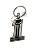 Harley-Davidson 1 Skull Enamel Keychain, Chrome & Black.